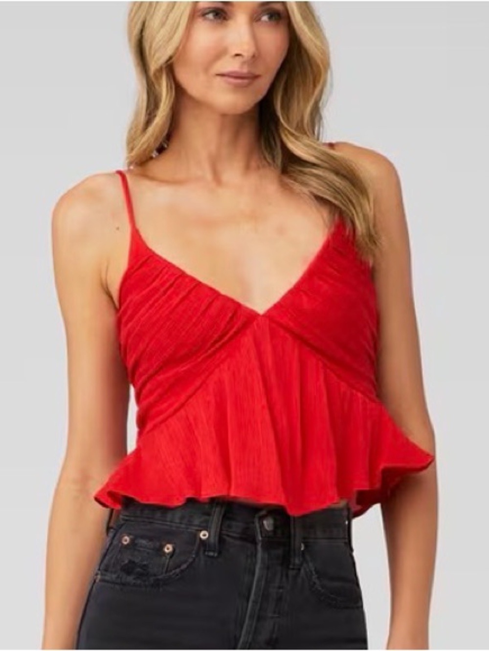 Red Free People Tank Top